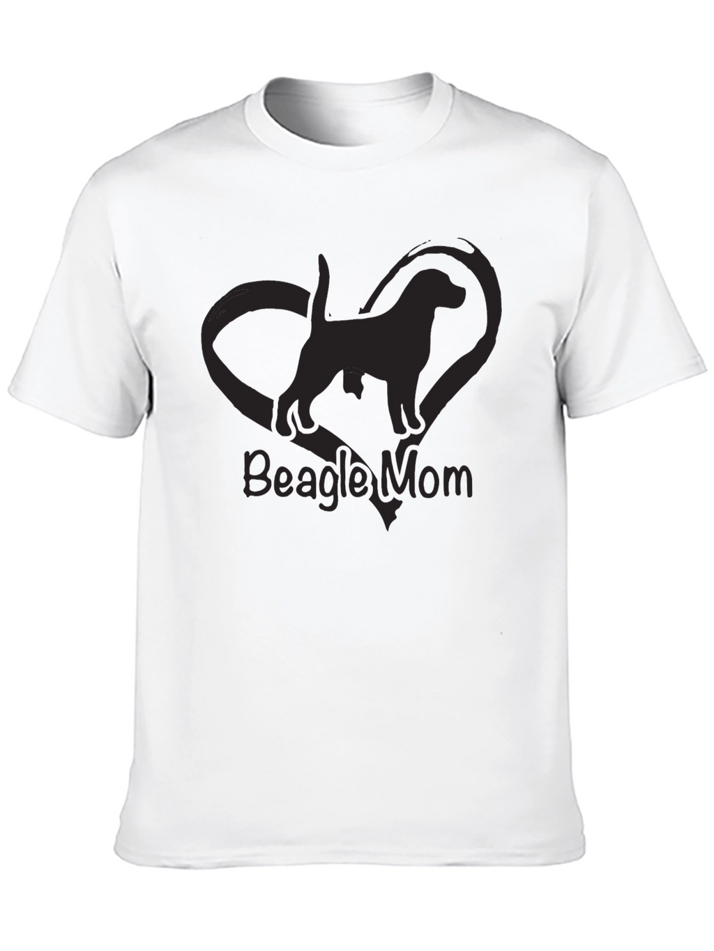Beagle Mom Graphic Tee - Black Crewneck T-Shirt