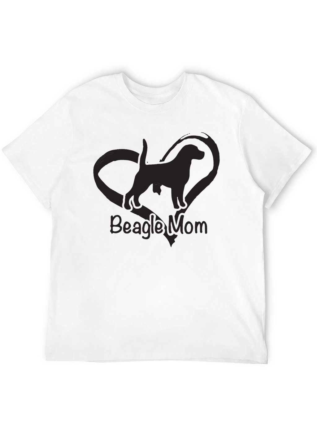 Beagle Mom Graphic Tee - Black Crewneck T-Shirt