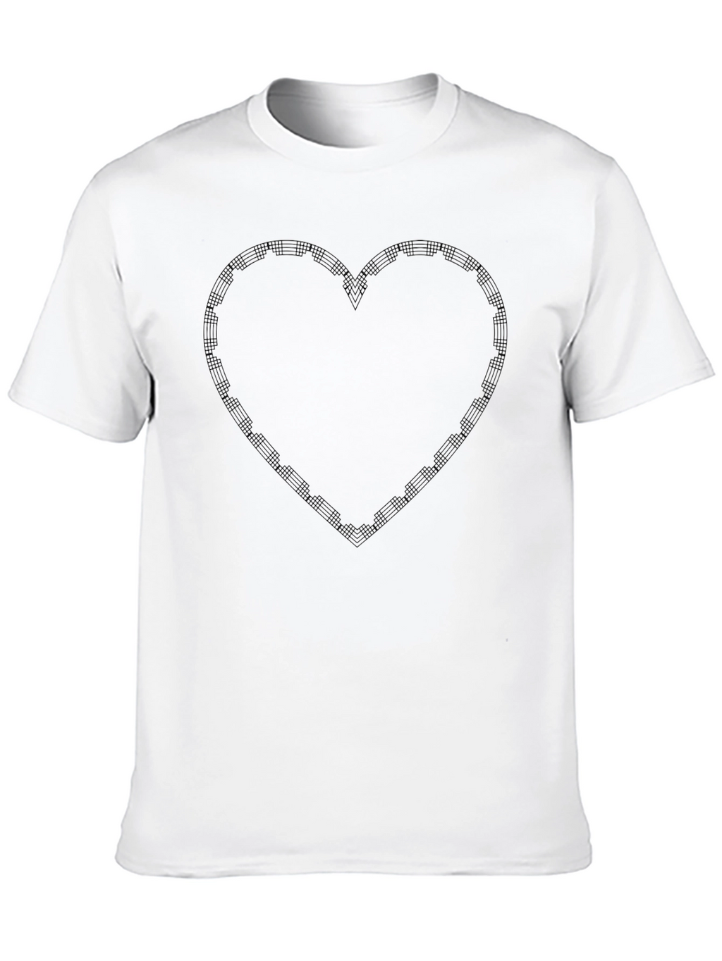 Heart Grid Black T-Shirt