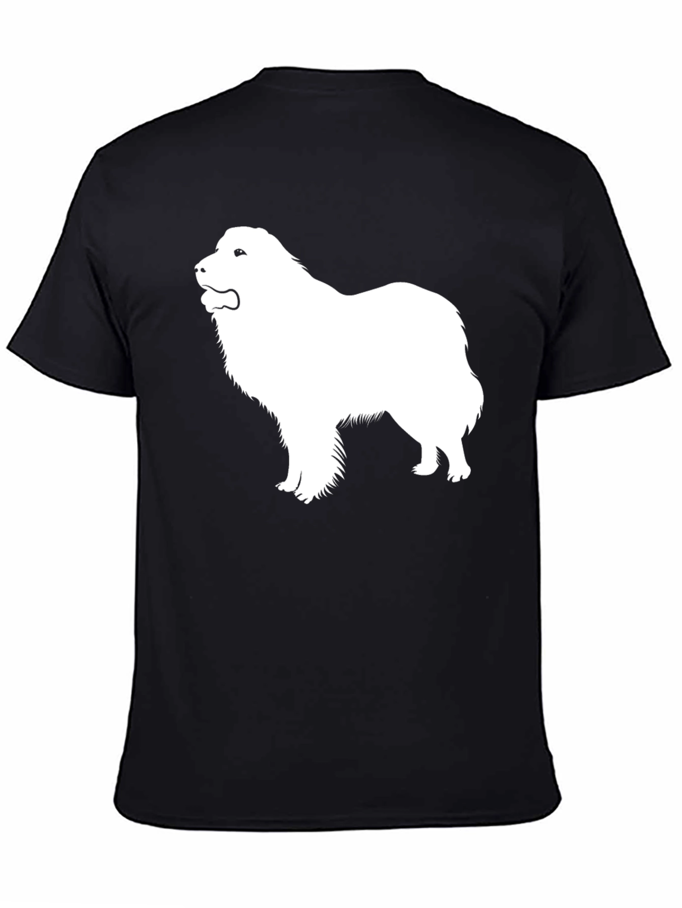 Great Pyrenees Dog Silhouette Black T-Shirt