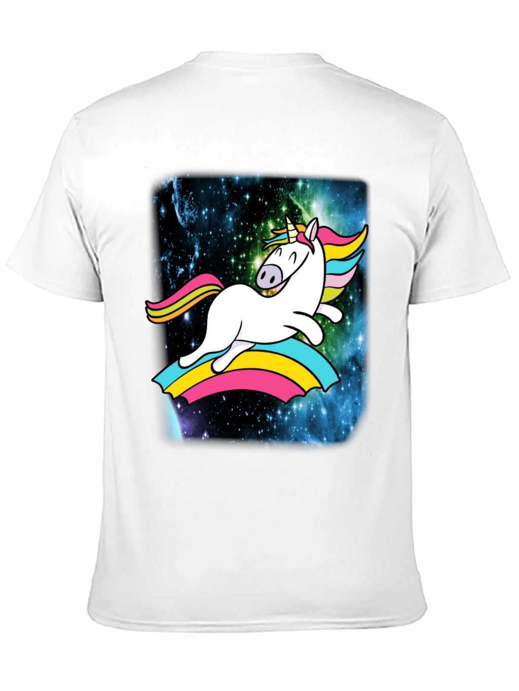 Unicorn Rainbow Galaxy Mens Black T-Shirt