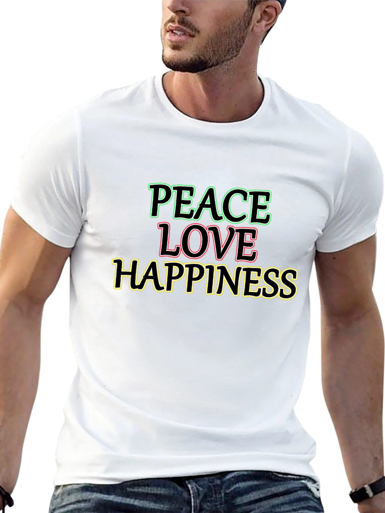 Peace Love Happiness Graphic Tee