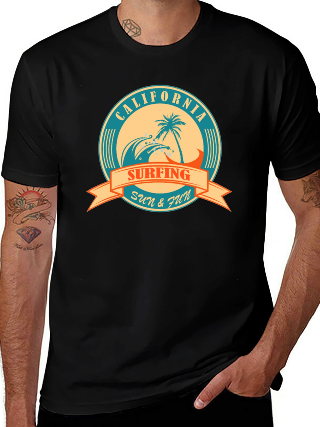 California Surfing Graphic T-Shirt - Sun & Fun