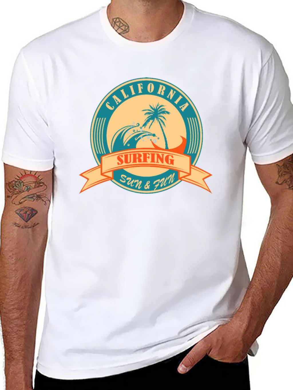 California Surfing Graphic T-Shirt - Sun & Fun