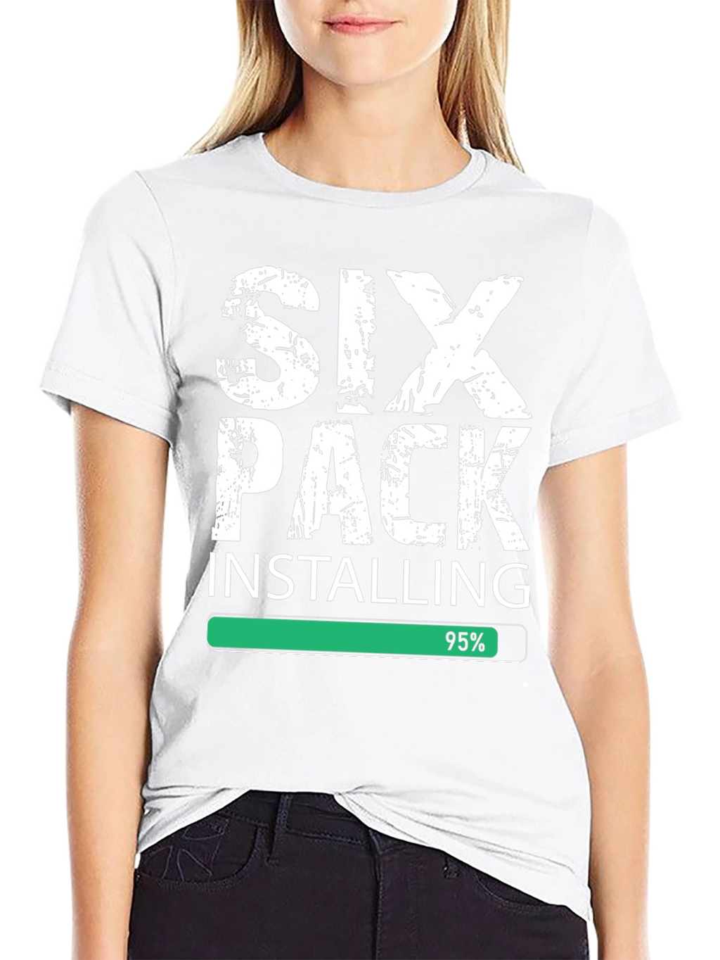 Six Pack Installing Funny Gym T-Shirt