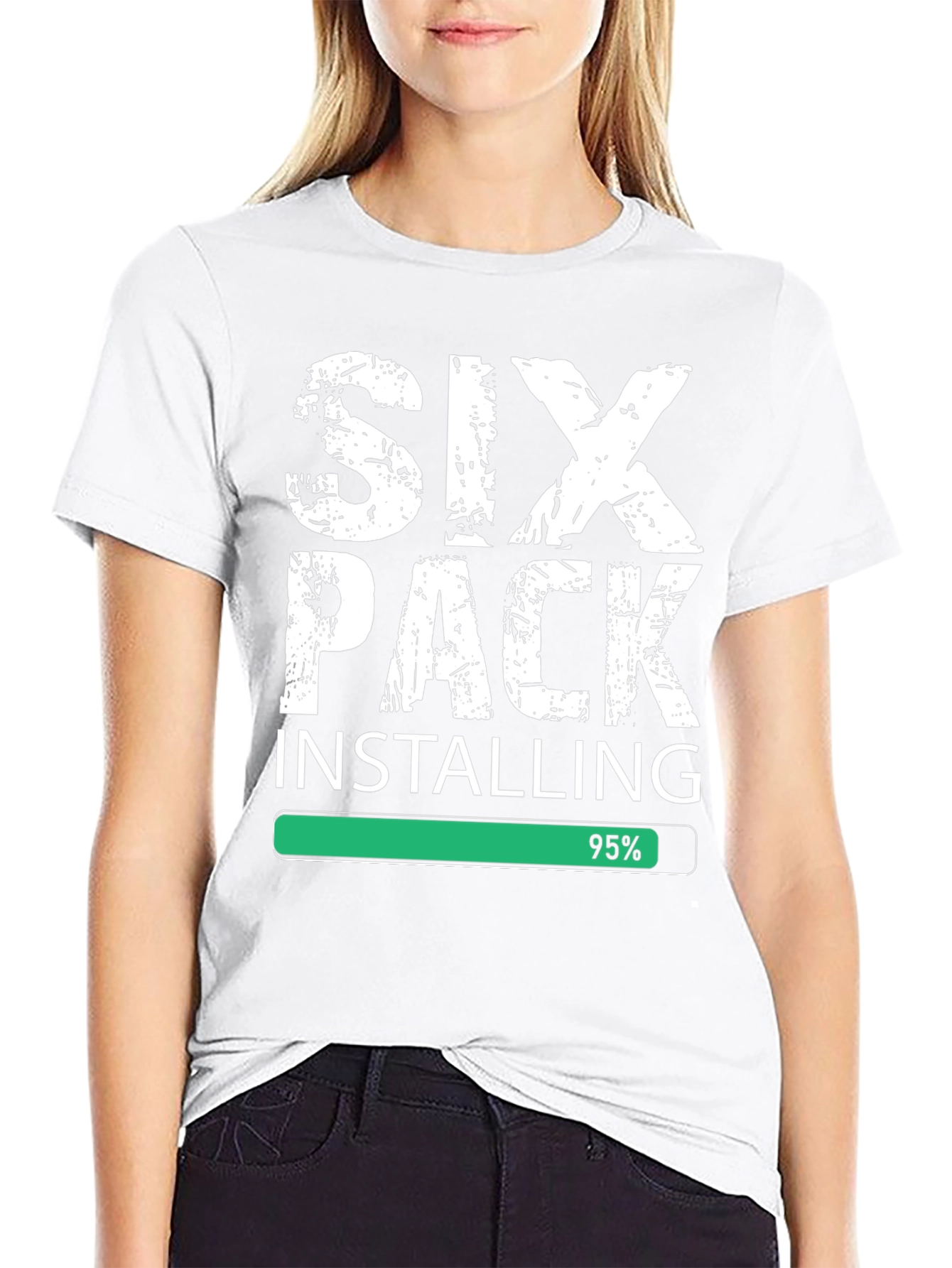 Six Pack Installing Funny Gym T-Shirt
