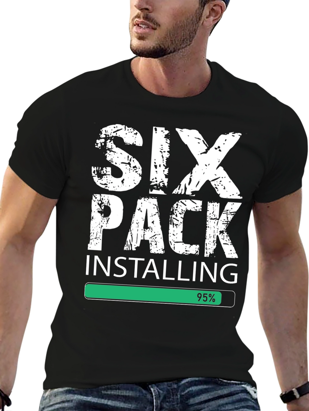 Six Pack Installing Funny Gym T-Shirt