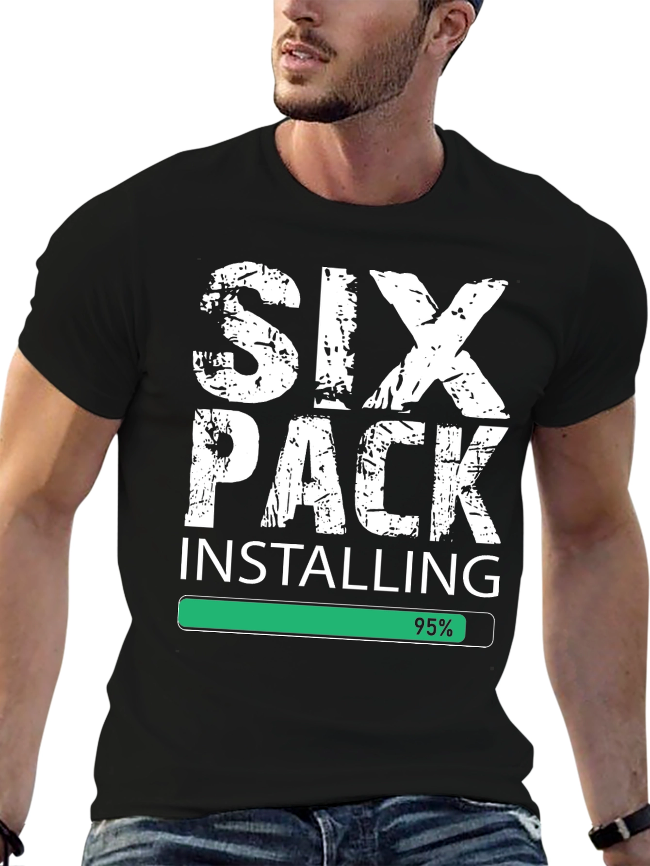 Six Pack Installing Funny Gym T-Shirt