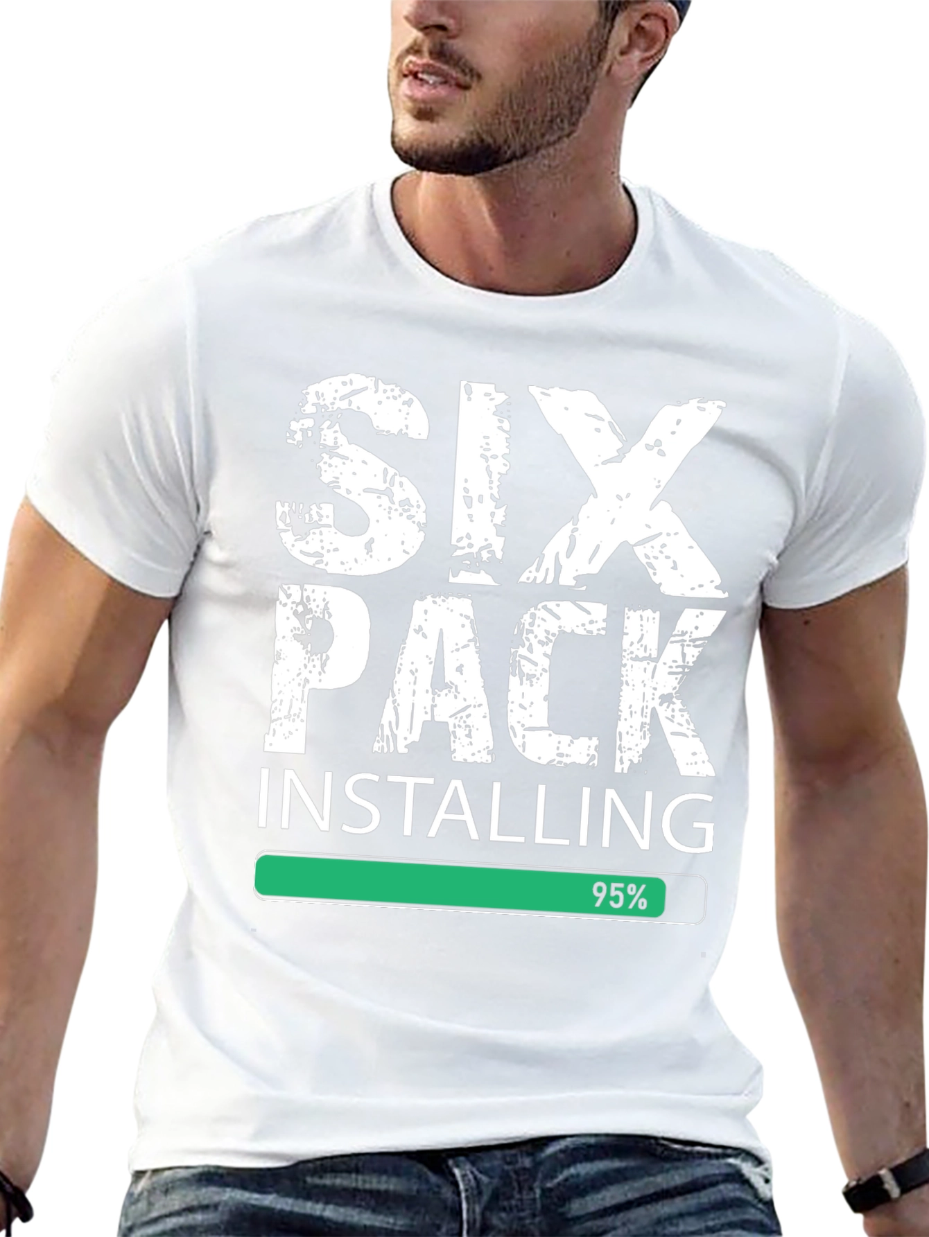 Six Pack Installing Funny Gym T-Shirt