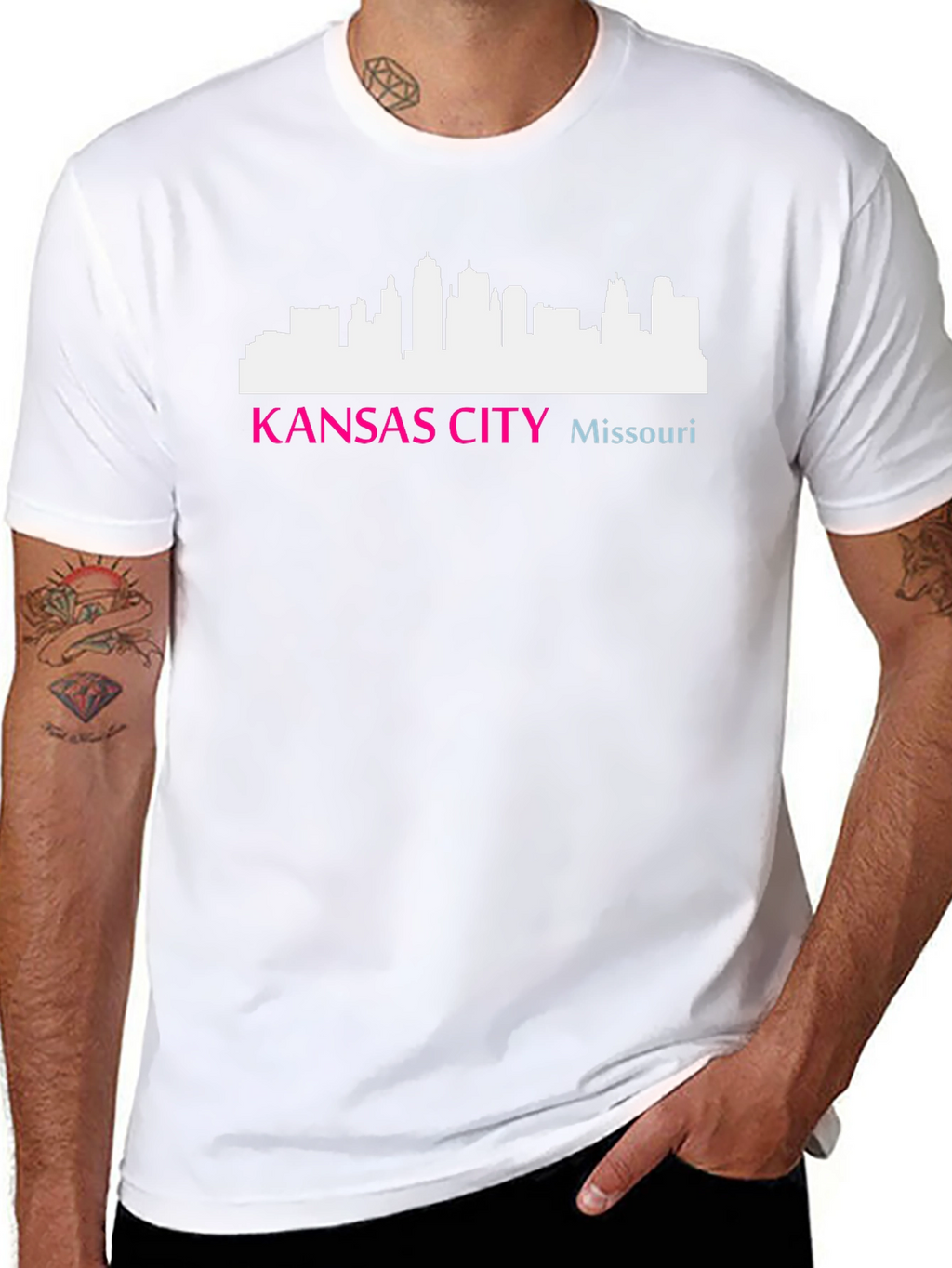 Kansas City Missouri Skyline Graphic Tee - Black