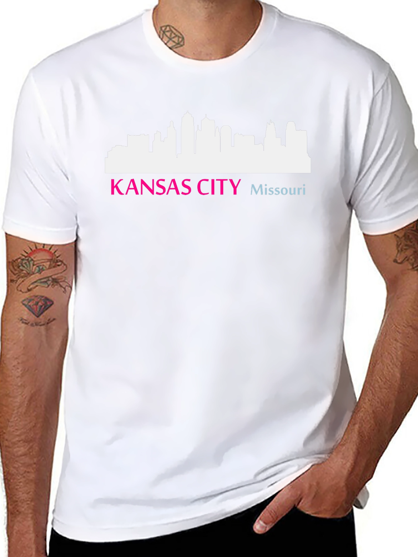 Kansas City Missouri Skyline Graphic Tee - Black
