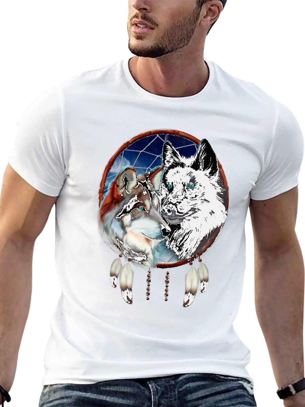 Wolf Dream Catcher Graphic Tee