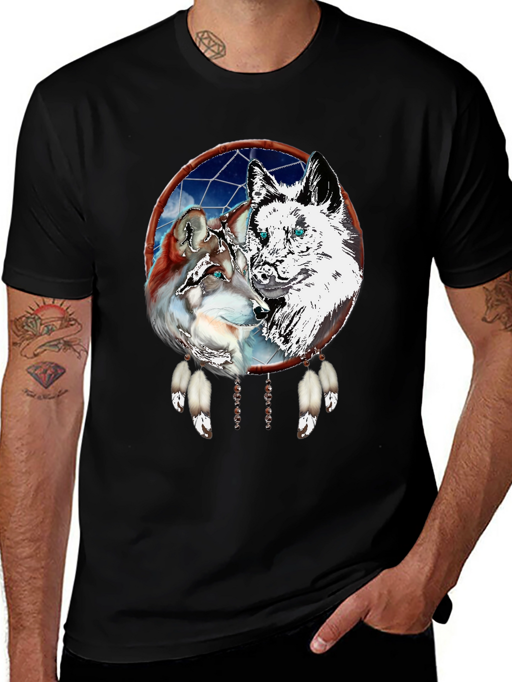 Wolf Dream Catcher Graphic Tee