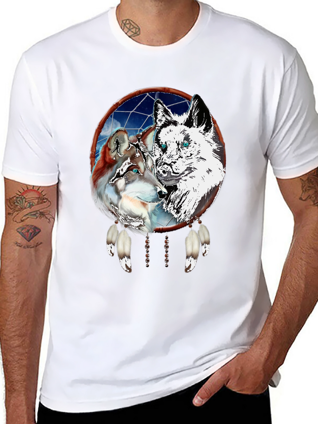 Wolf Dream Catcher Graphic Tee