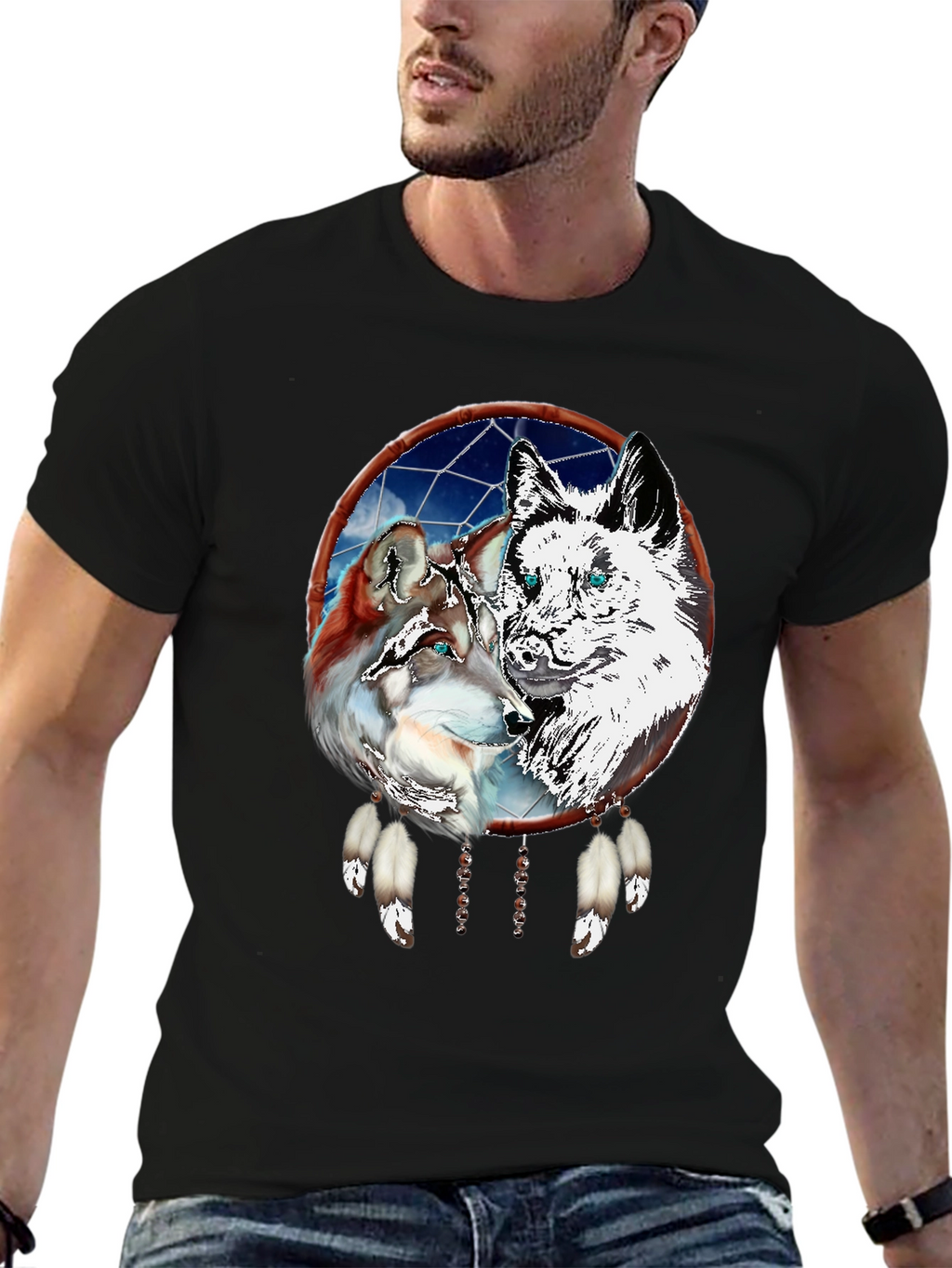 Wolf Dream Catcher Graphic Tee