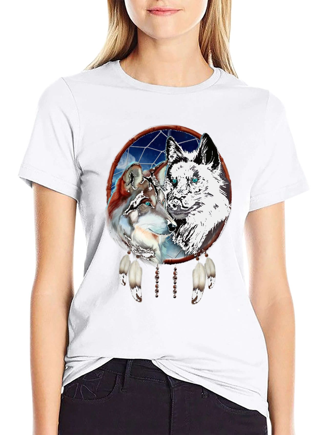 Wolf Dream Catcher Graphic Tee