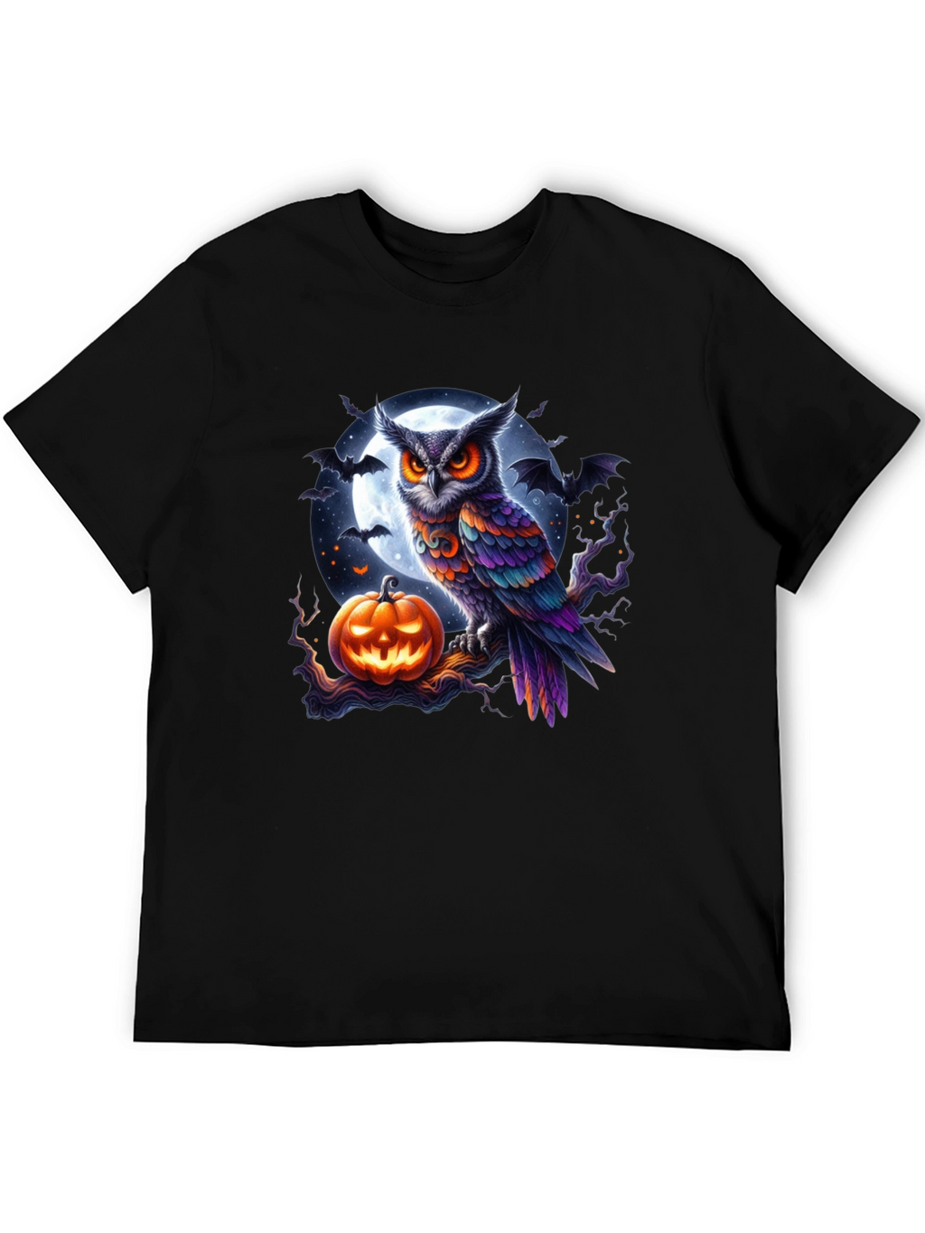 Halloween Owl & Pumpkin Graphic Tee