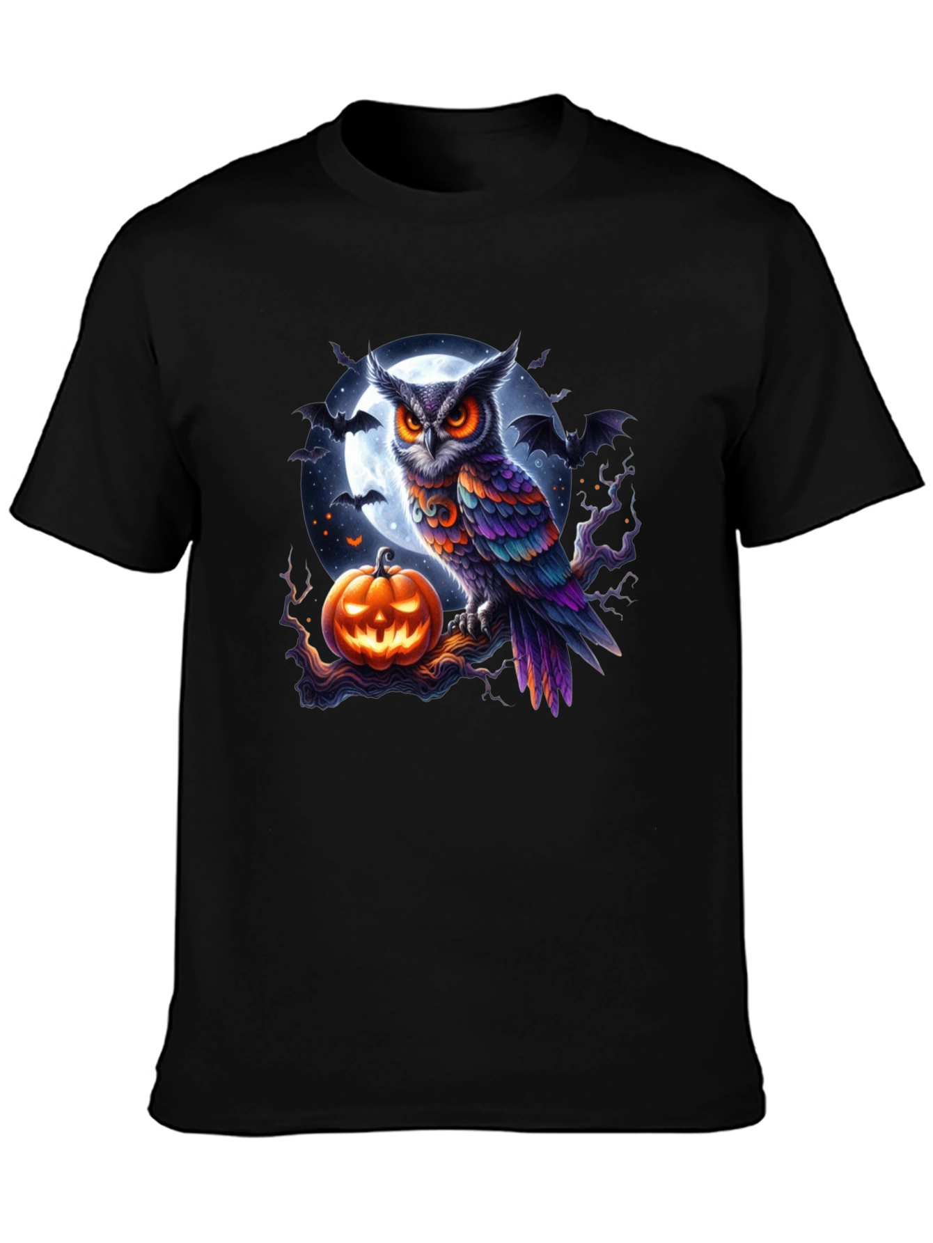 Halloween Owl & Pumpkin Graphic Tee