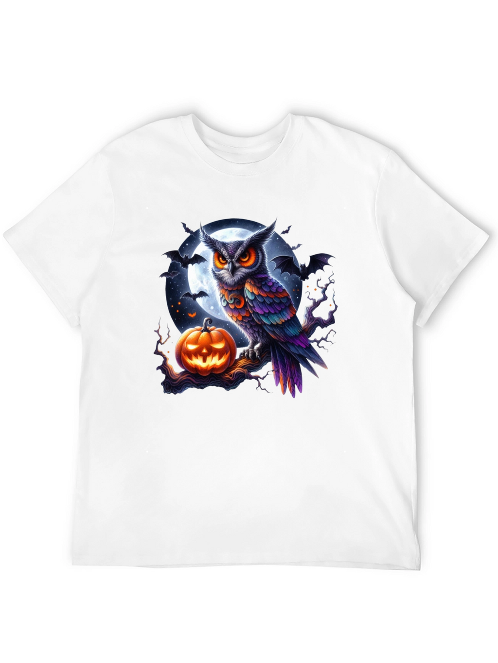 Halloween Owl & Pumpkin Graphic Tee