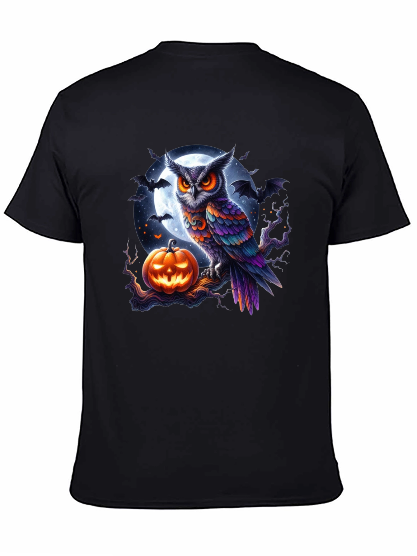 Halloween Owl & Pumpkin Graphic Tee