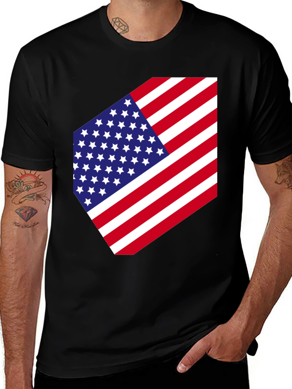 USA Flag Graphic Tee - Patriotic Style