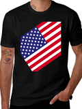 USA Flag Graphic Tee - Patriotic Style