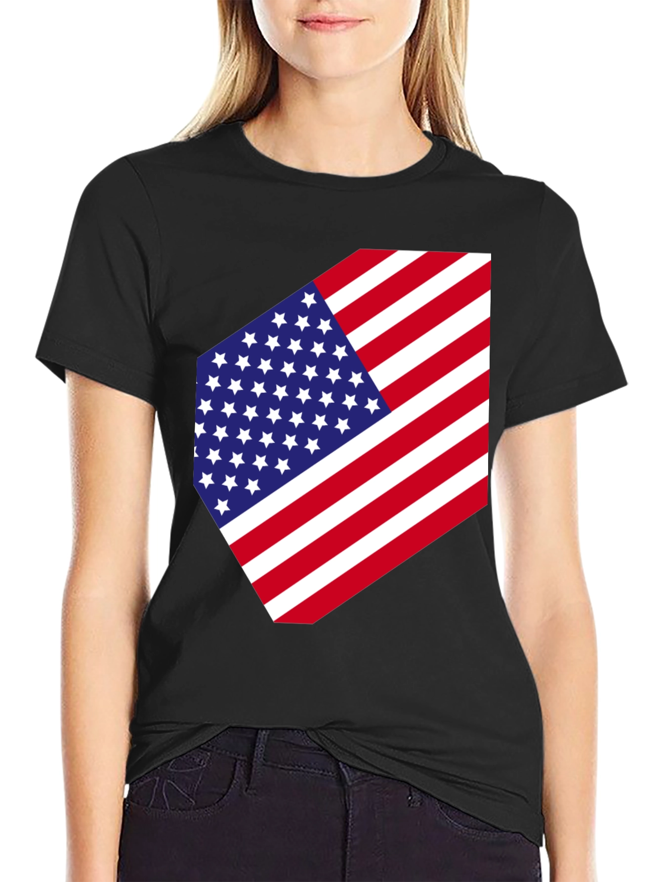 USA Flag Graphic Tee - Patriotic Style