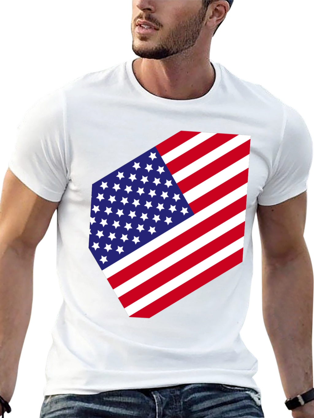 USA Flag Graphic Tee - Patriotic Style