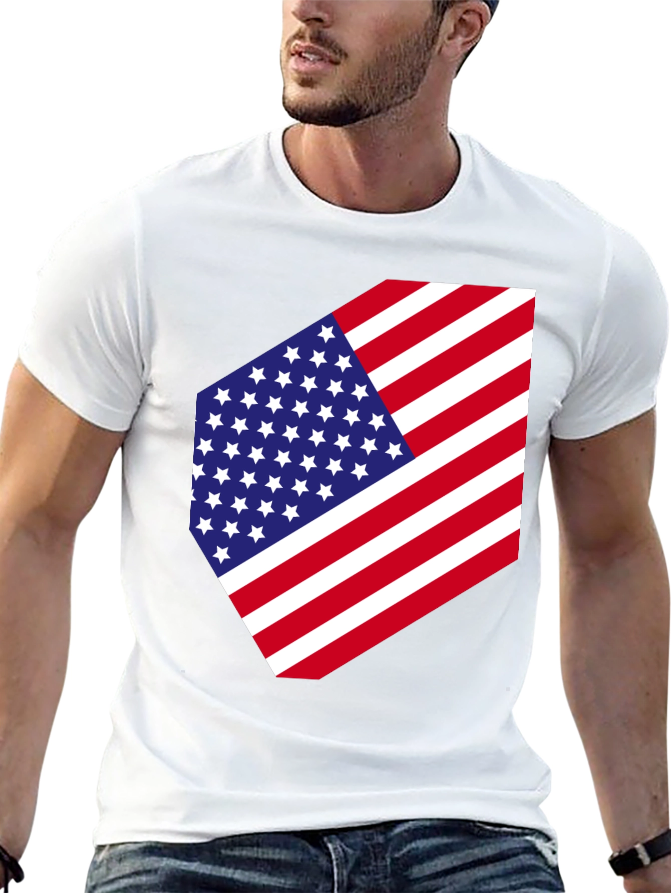 USA Flag Graphic Tee - Patriotic Style