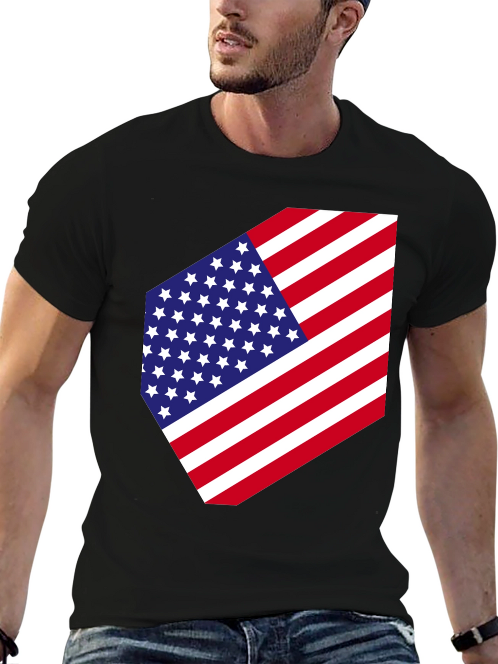 USA Flag Graphic Tee - Patriotic Style