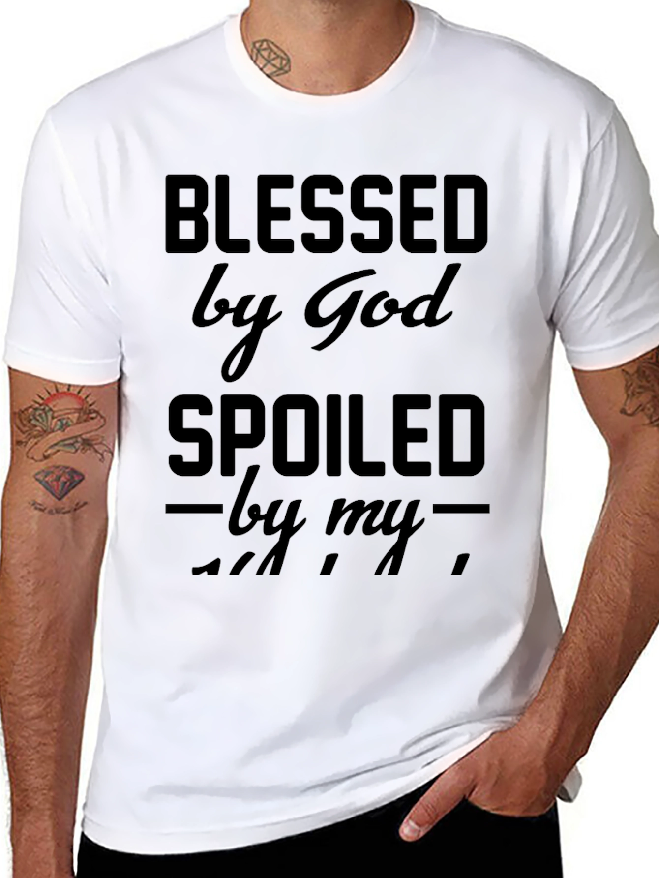 Blessed by God Spoiled Black T-Shirt