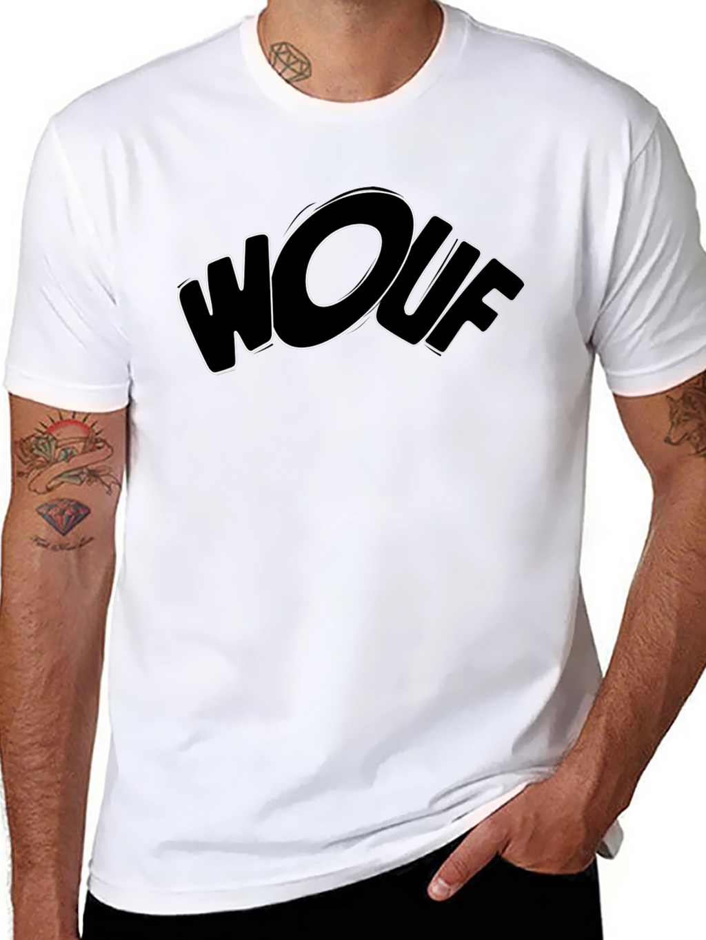 Wouf Graphic Tee - Trendy Black T-Shirt