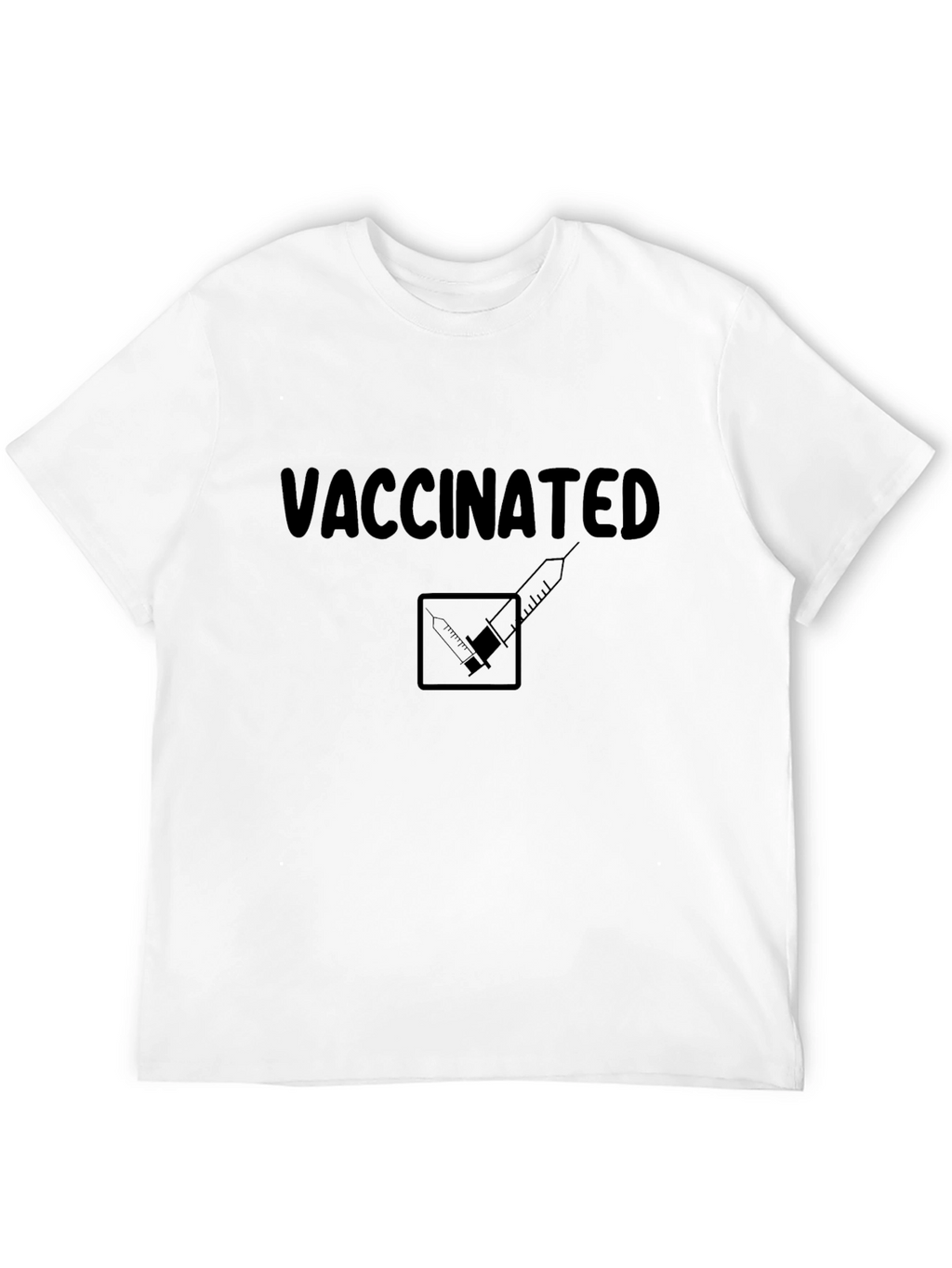 Vaccinated T-Shirt Black Cotton Casual Wear