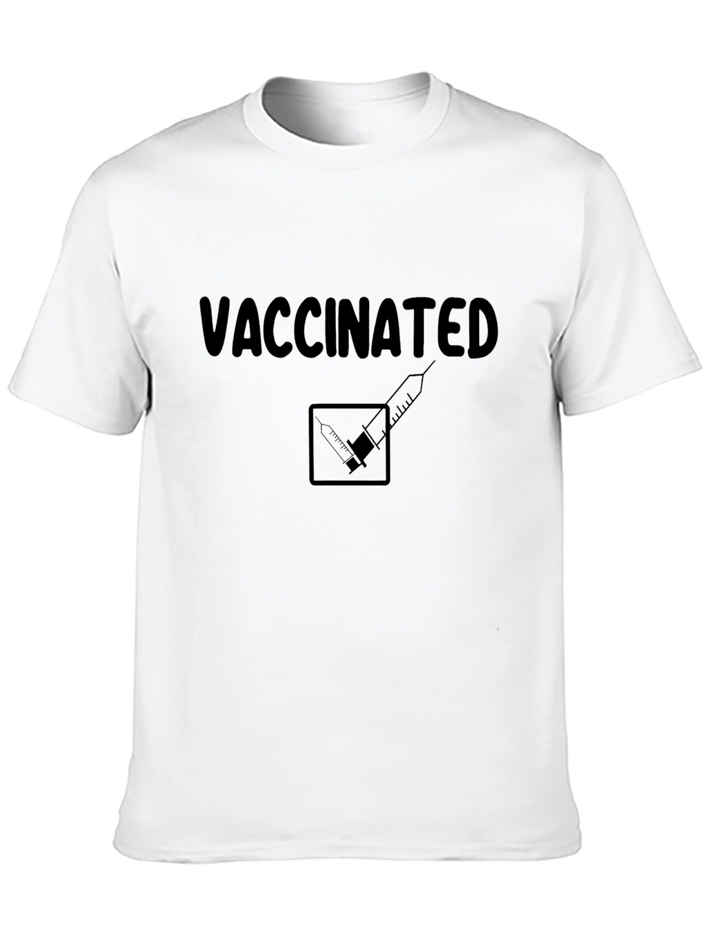 Vaccinated T-Shirt Black Cotton Casual Wear