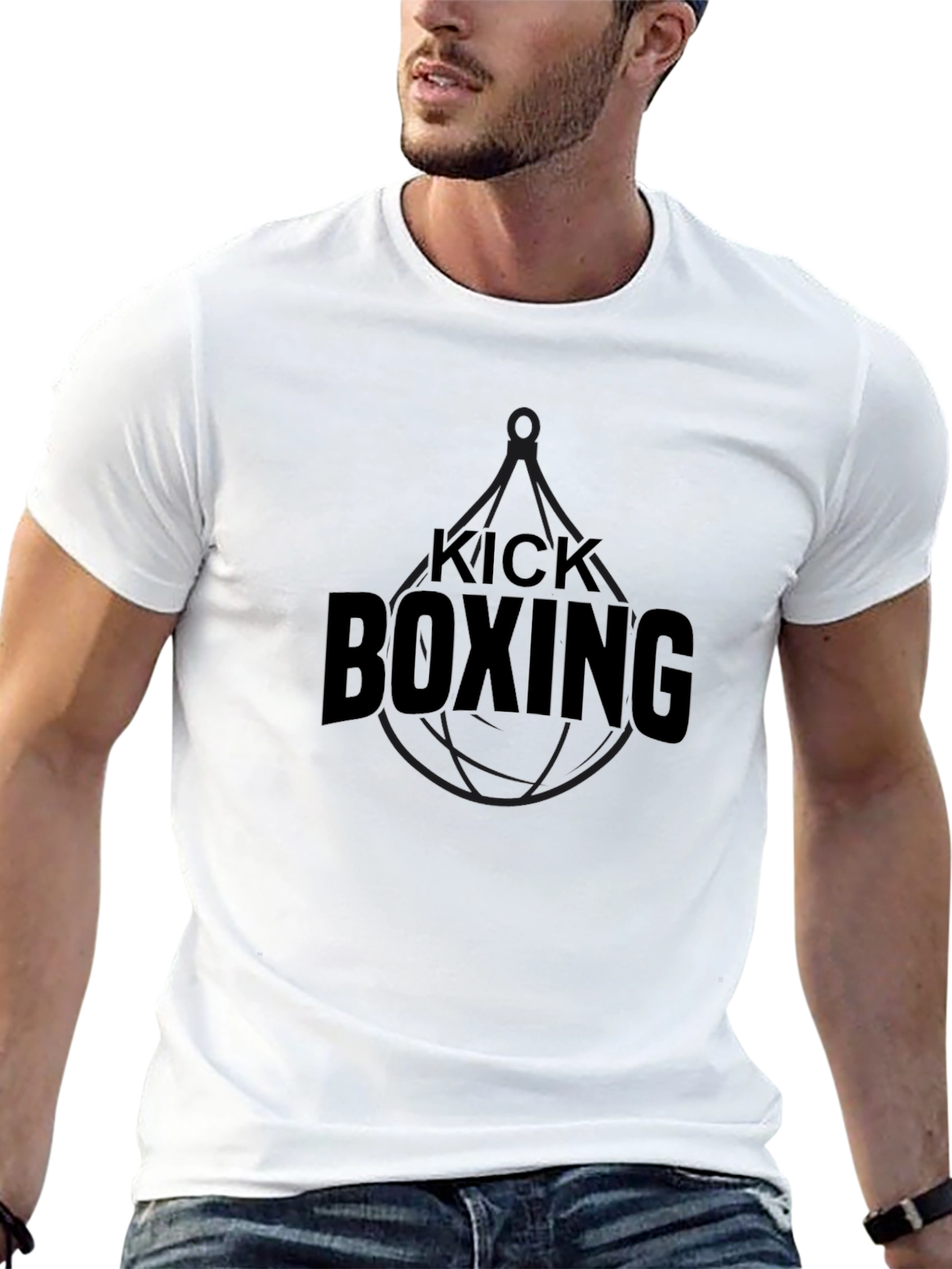 Kick Boxing Black Graphic Tee - Athletic Training Shirt