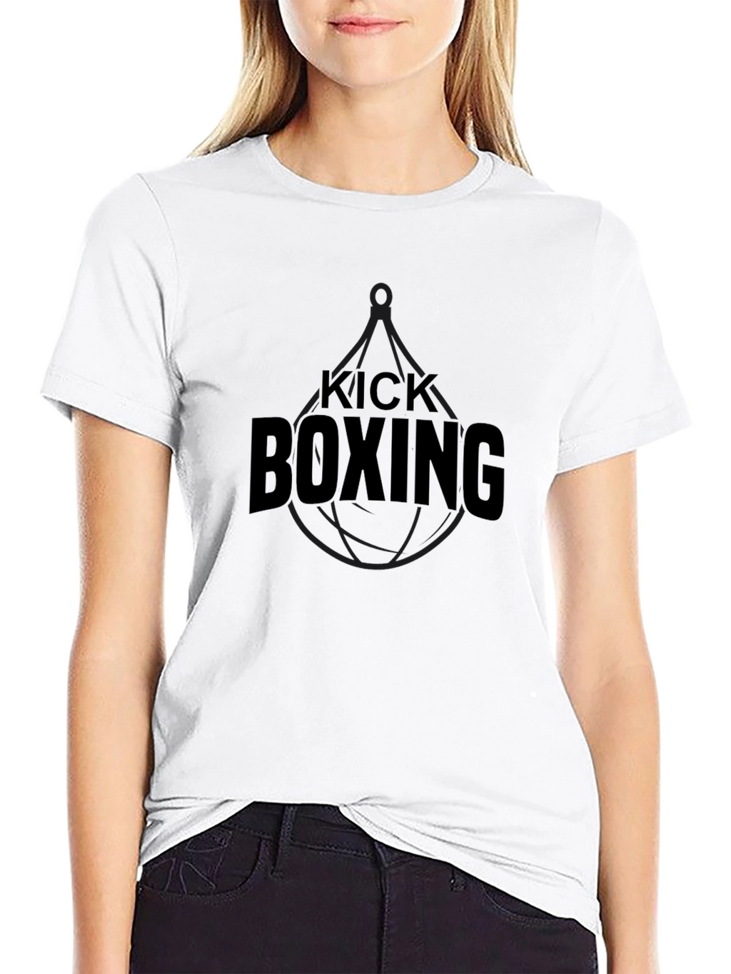 Kick Boxing Black Graphic Tee - Athletic Training Shirt