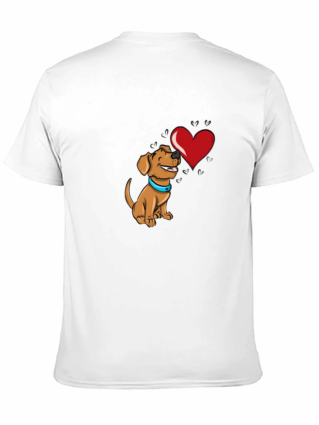 Dog with Heart Graphic Black T-Shirt