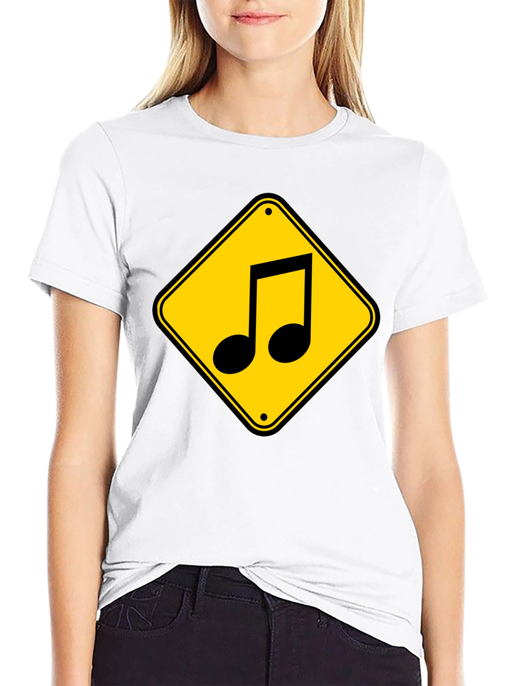 Music Note Road Sign Graphic T-Shirt