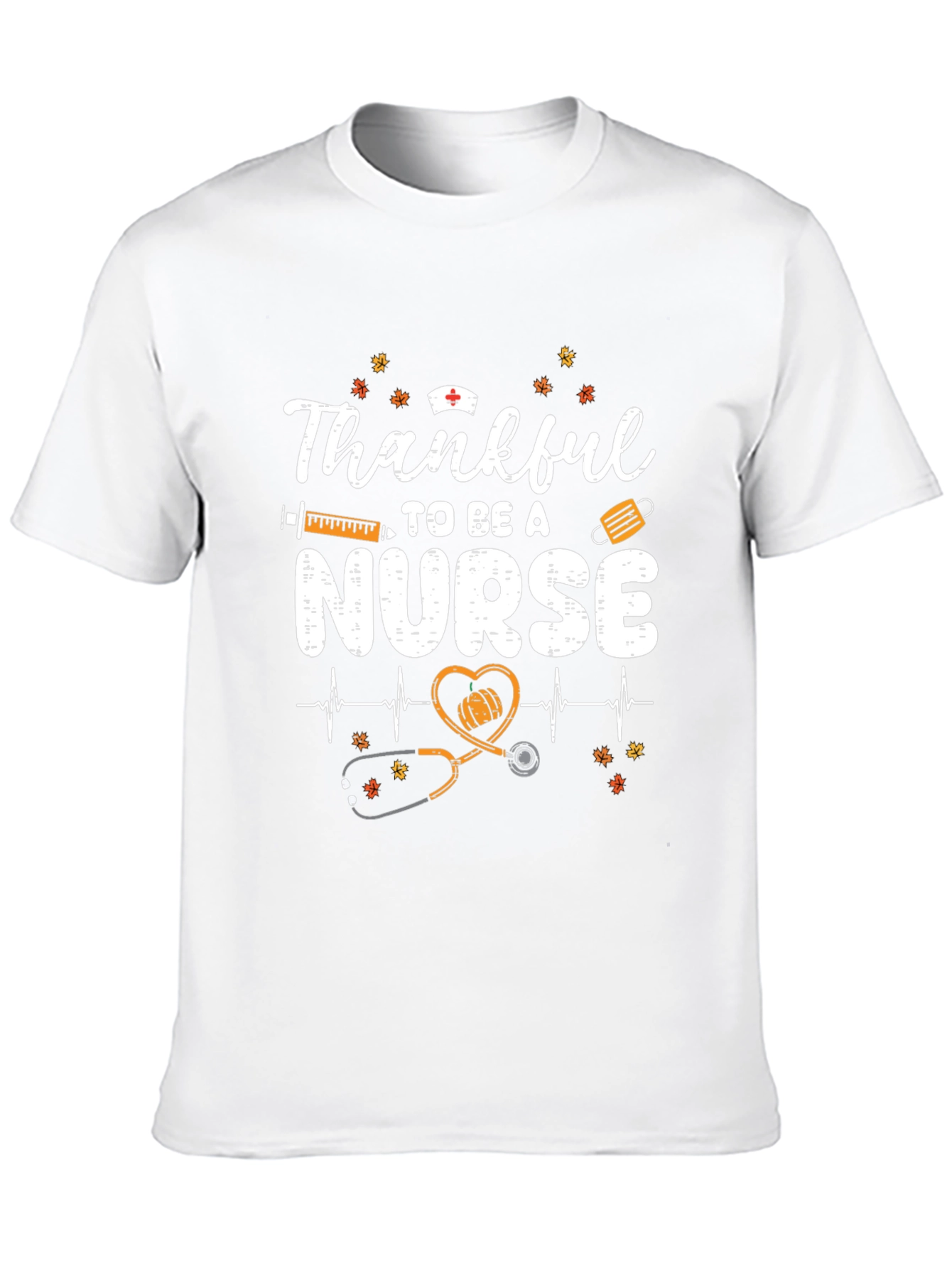 Thankful Nurse Graphic Tee - Fall Thanksgiving Apparel