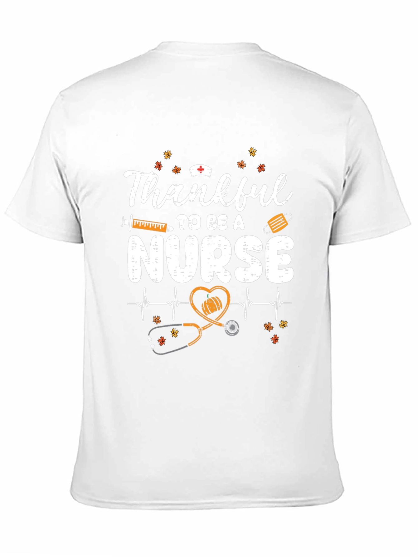 Thankful Nurse Graphic Tee - Fall Thanksgiving Apparel