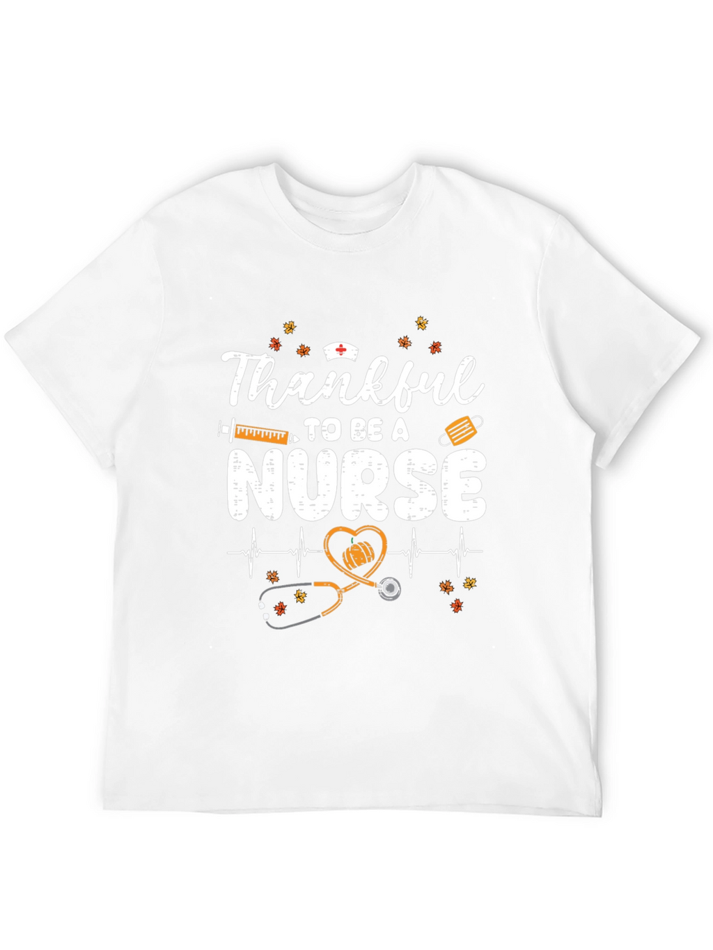 Thankful Nurse Graphic Tee - Fall Thanksgiving Apparel
