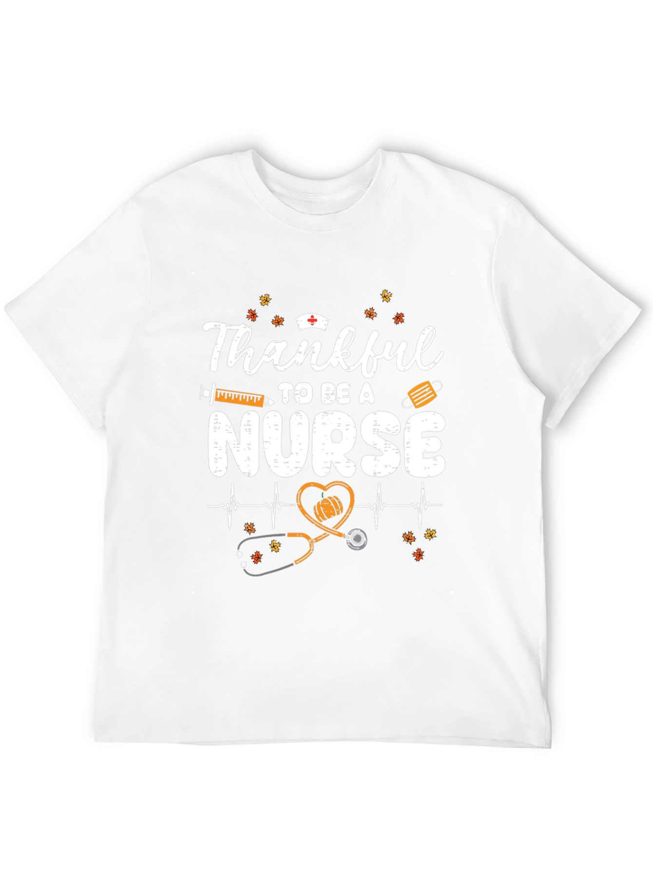 Thankful Nurse Graphic Tee - Fall Thanksgiving Apparel