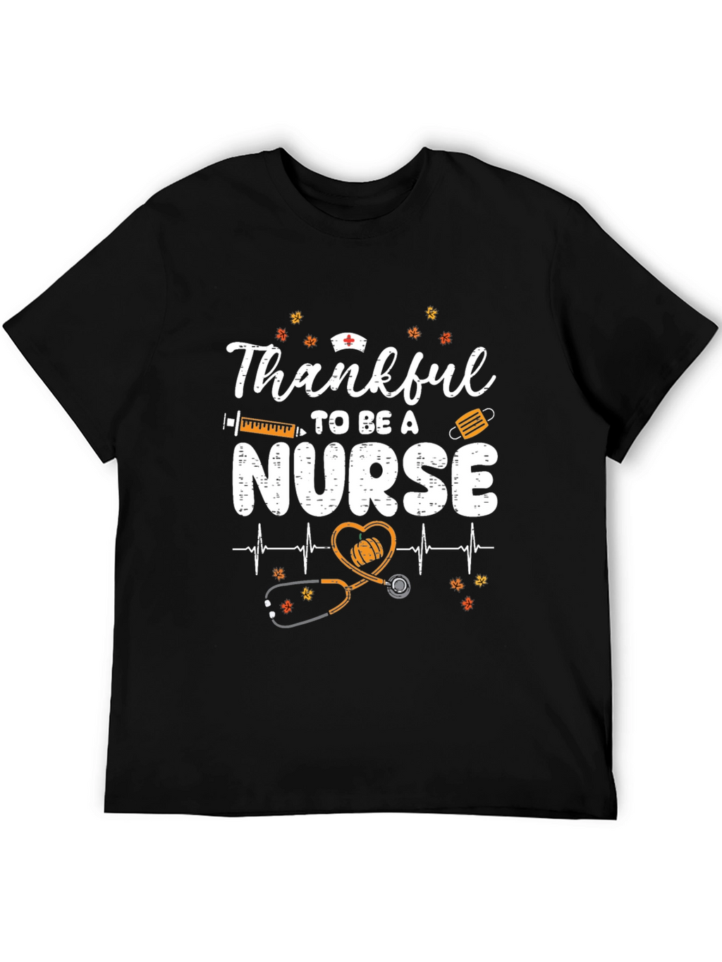 Thankful Nurse Graphic Tee - Fall Thanksgiving Apparel