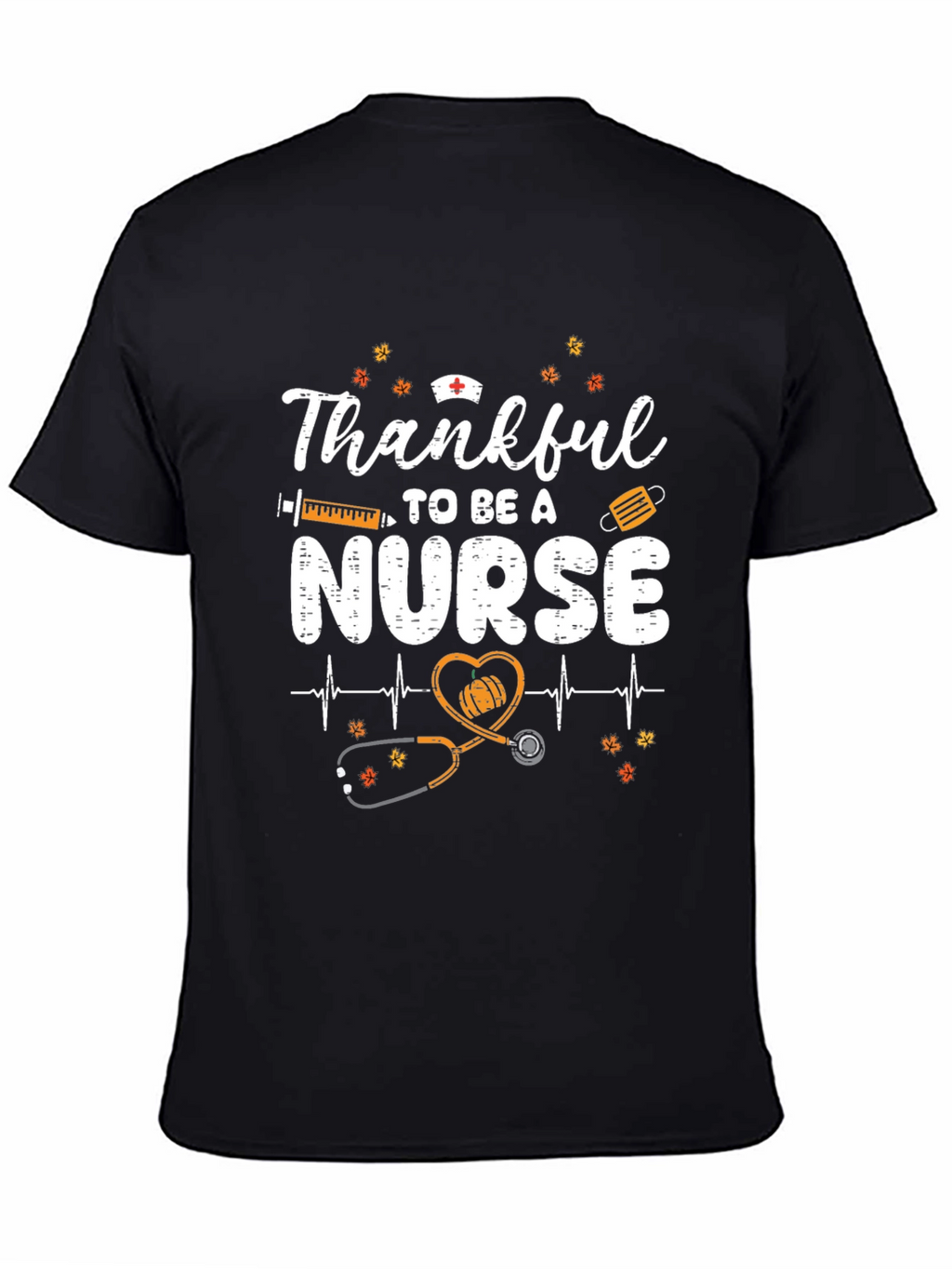 Thankful Nurse Graphic Tee - Fall Thanksgiving Apparel