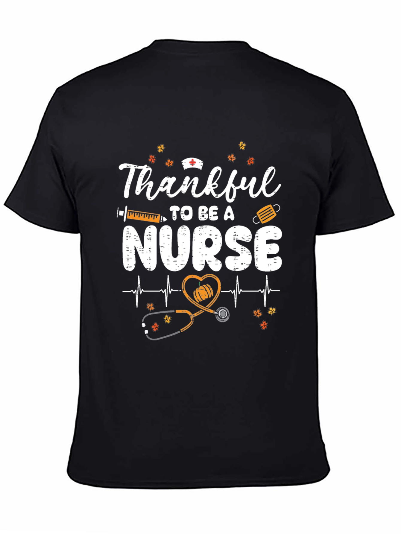 Thankful Nurse Graphic Tee - Fall Thanksgiving Apparel