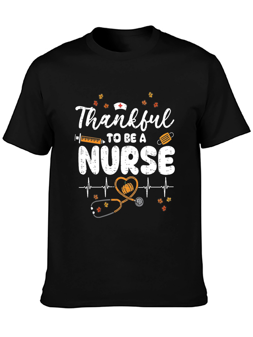 Thankful Nurse Graphic Tee - Fall Thanksgiving Apparel