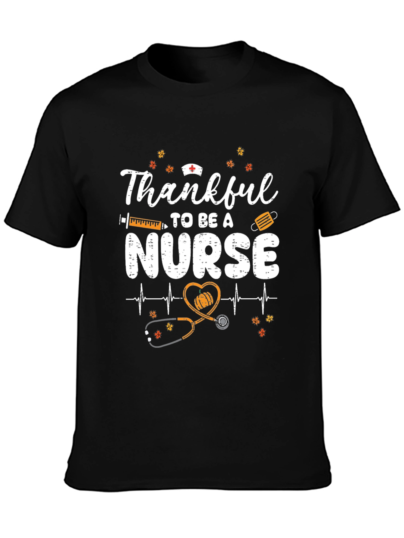 Thankful Nurse Graphic Tee - Fall Thanksgiving Apparel