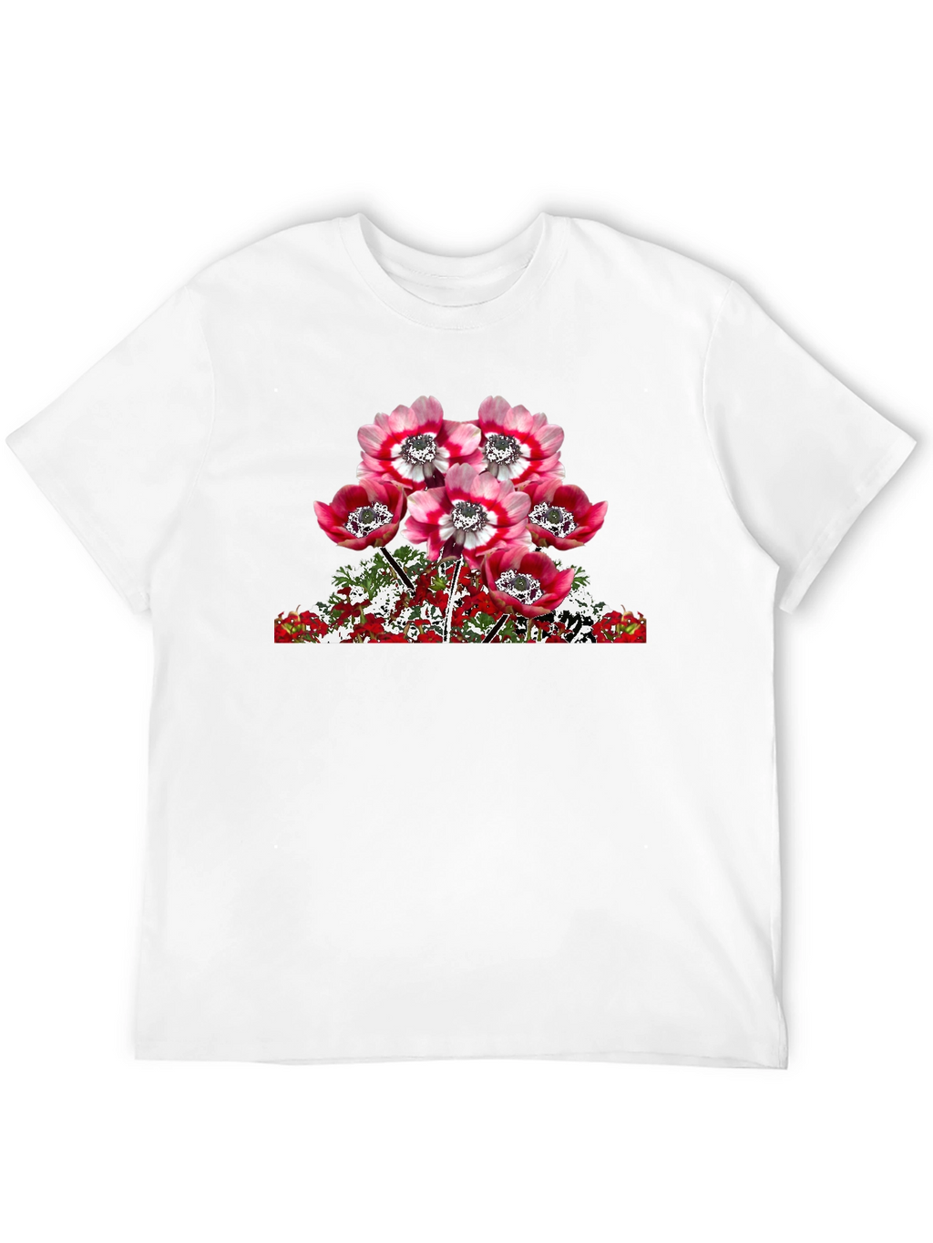 Floral Anemone Graphic T-Shirt - Black