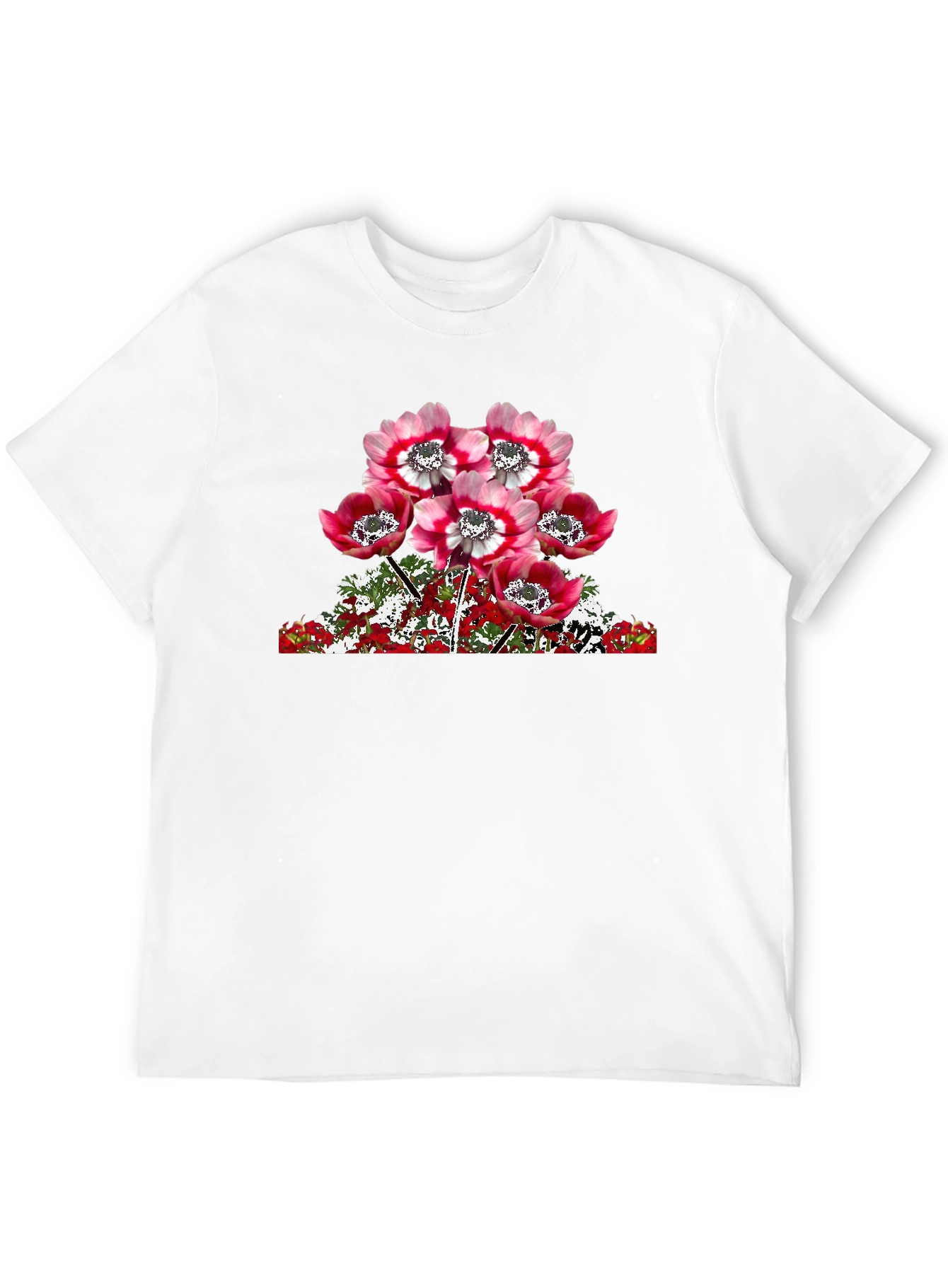 Floral Anemone Graphic T-Shirt - Black