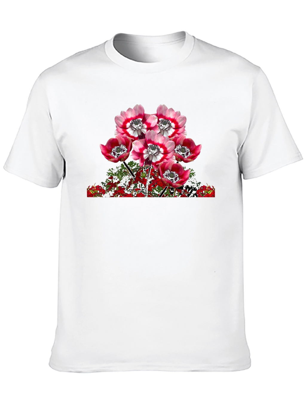 Floral Anemone Graphic T-Shirt - Black